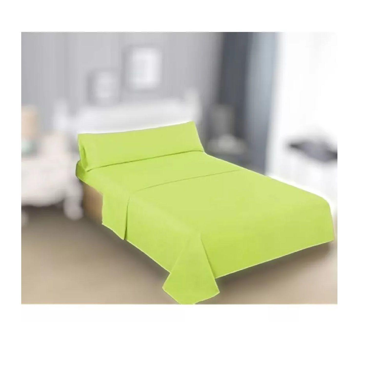 Sábanas De Polar 1,5 Plazas Sabana Polar Invierno Set 3 Pzas Verde-0