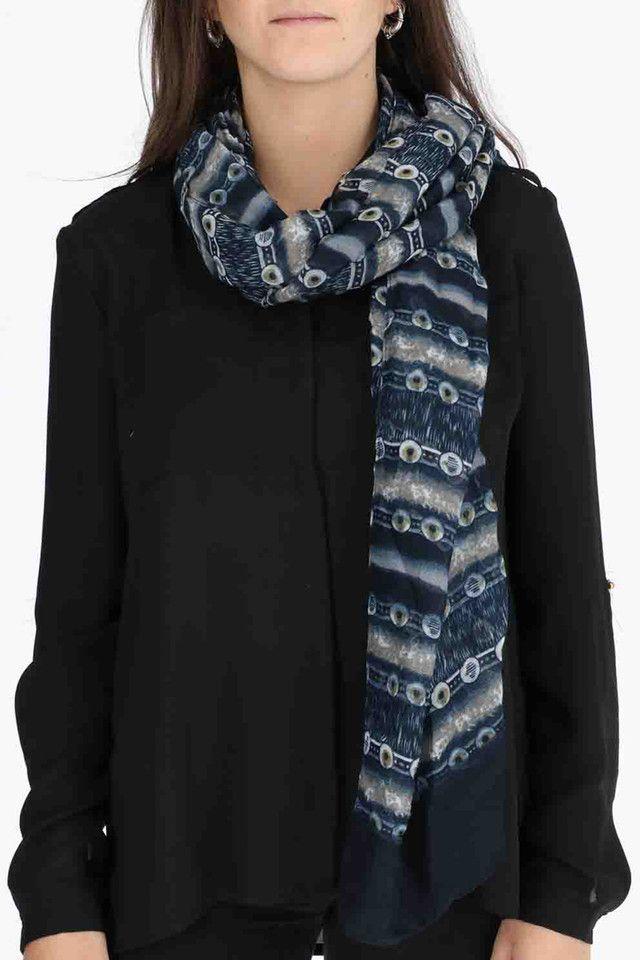 Pañuelo Estampado Button Azul ID-1