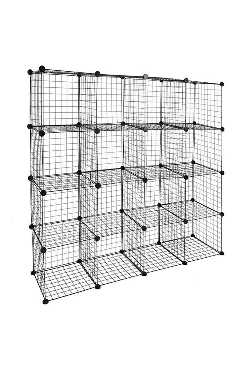 Estante Metal 16 Cubos Negro-0