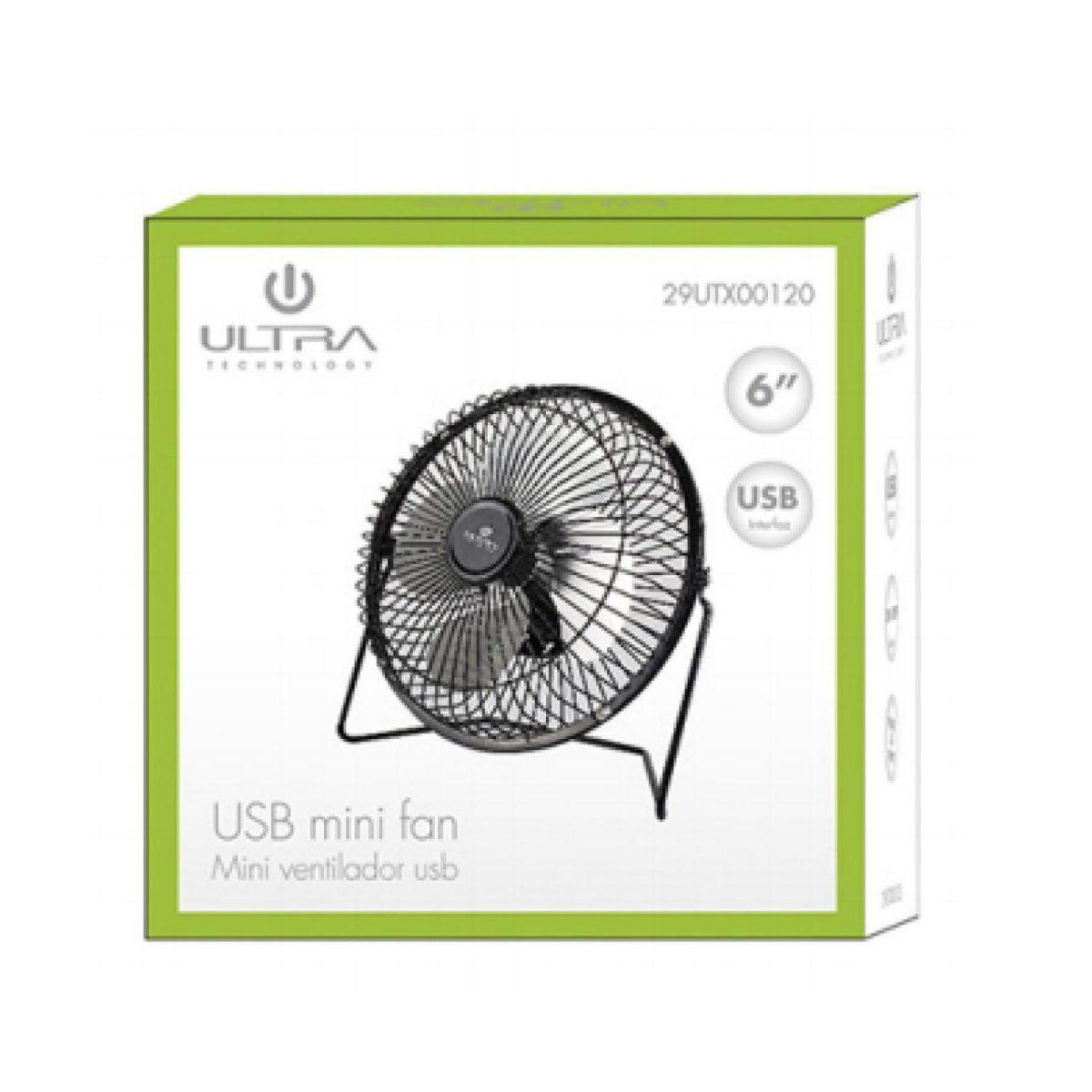 Ventilador USB Para Escritorio 6" Negro Ultra-1