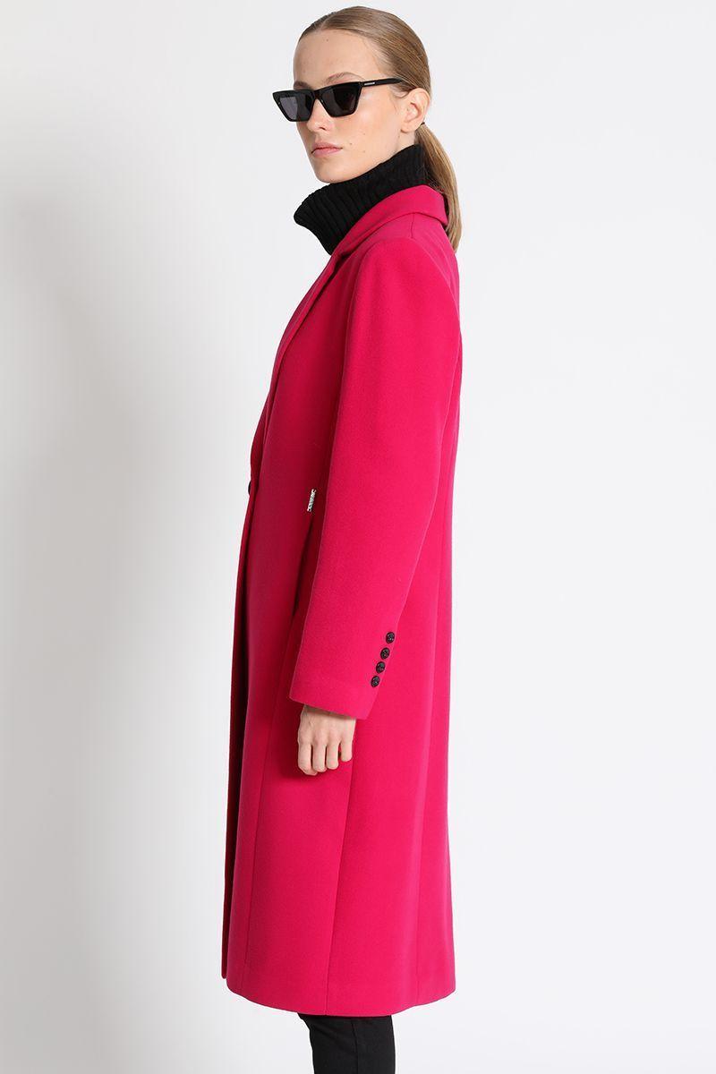 Abrigo Clásico Largo Entallado Fresa Liola-3