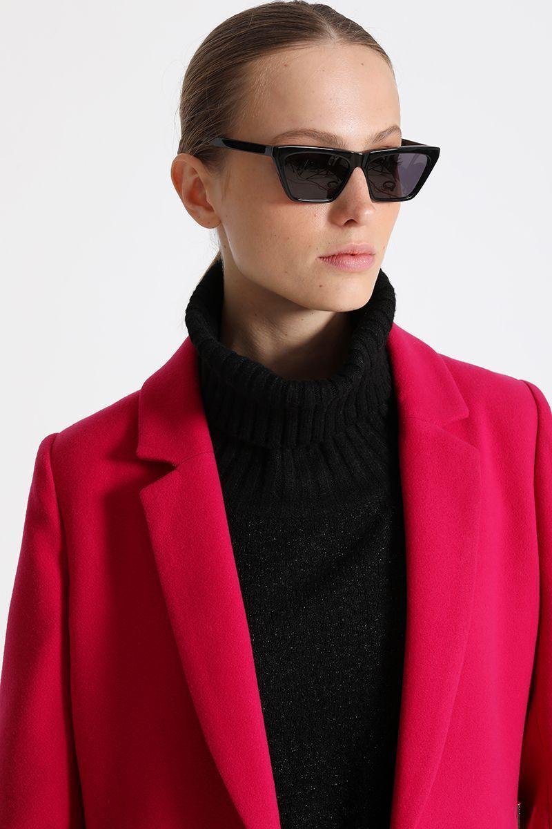 Abrigo Clásico Largo Entallado Fresa Liola-5