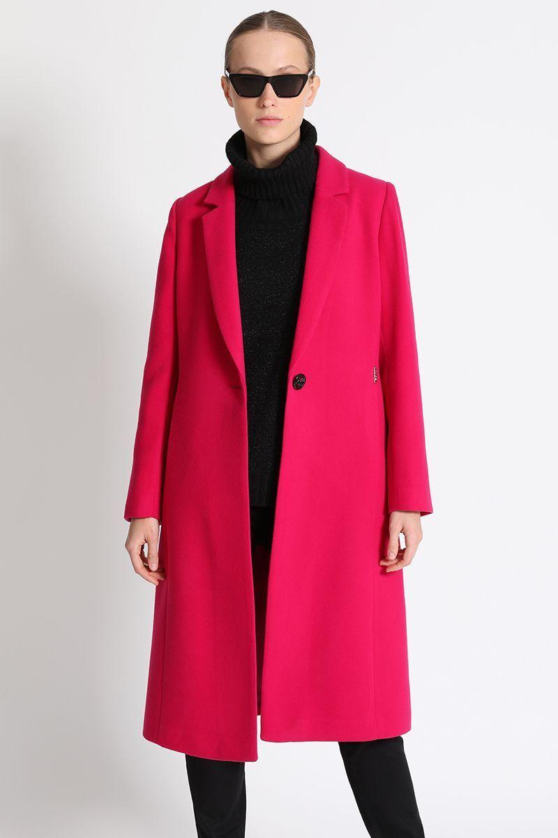 Abrigo Clásico Largo Entallado Fresa Liola-1