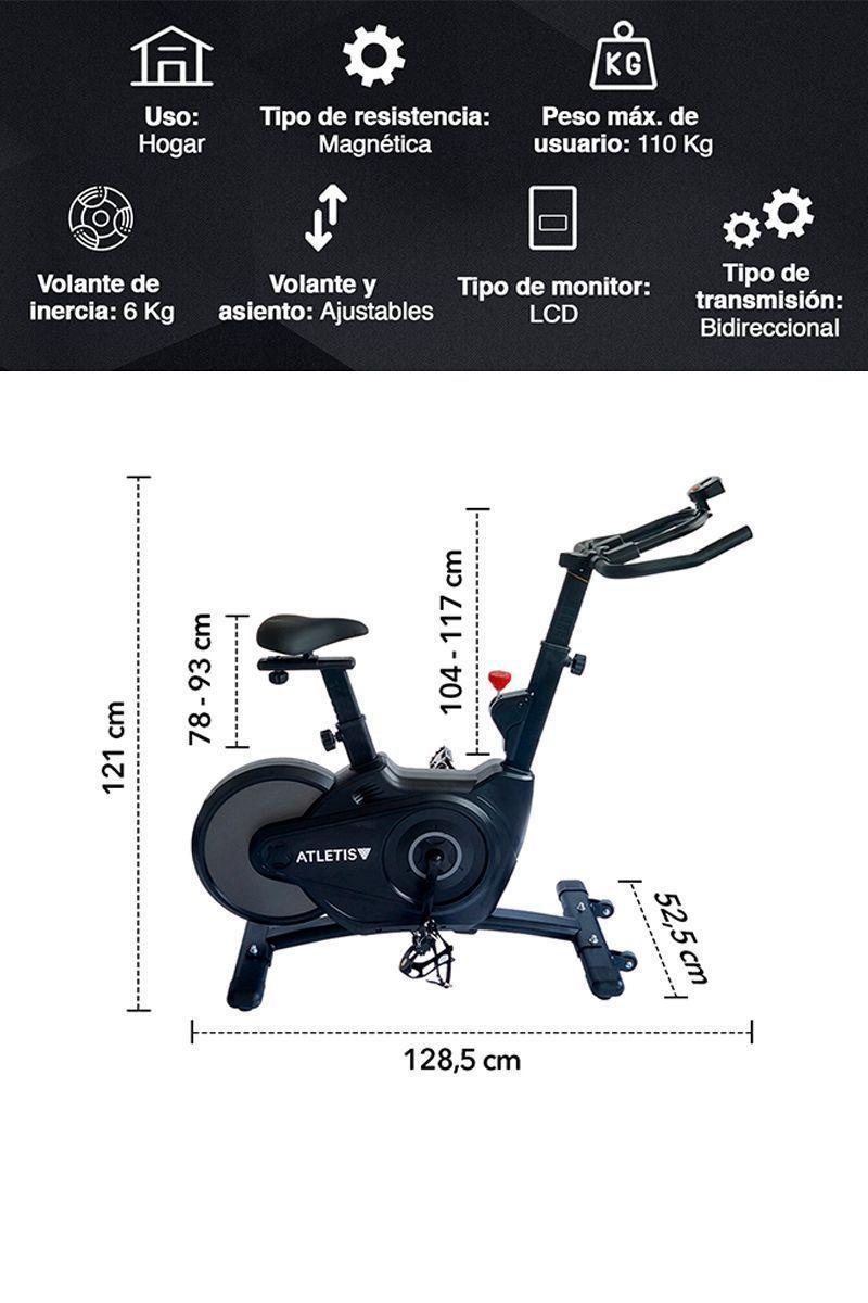 Bicicleta Spinning magnética monitor LCD volante 6k-2