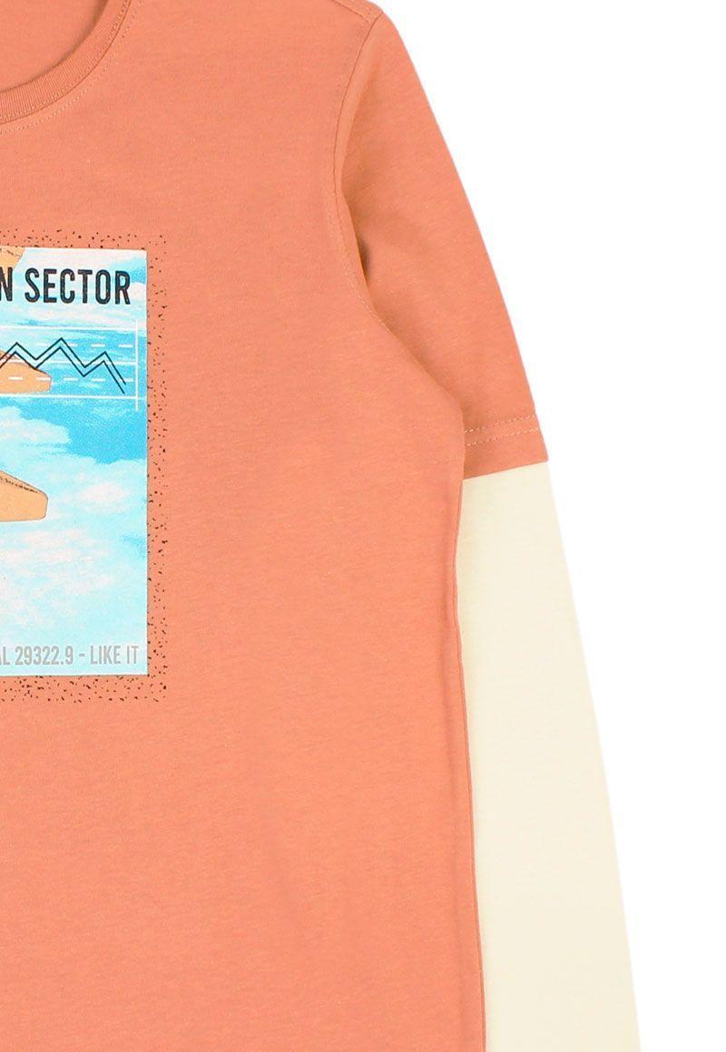 Polera teens niño doble manga nordic 503-2