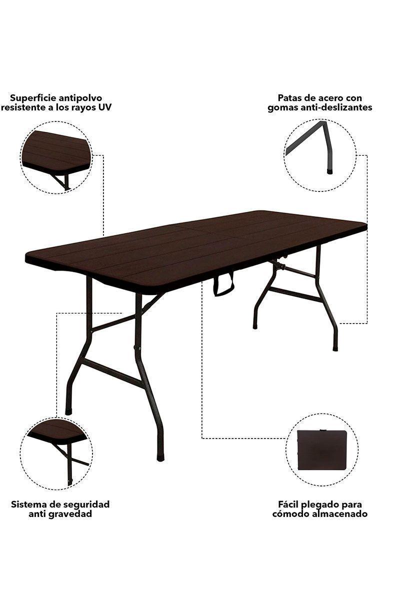 Mesa Plegable Tipo Maleta 74 X 74 X 180 cm-3