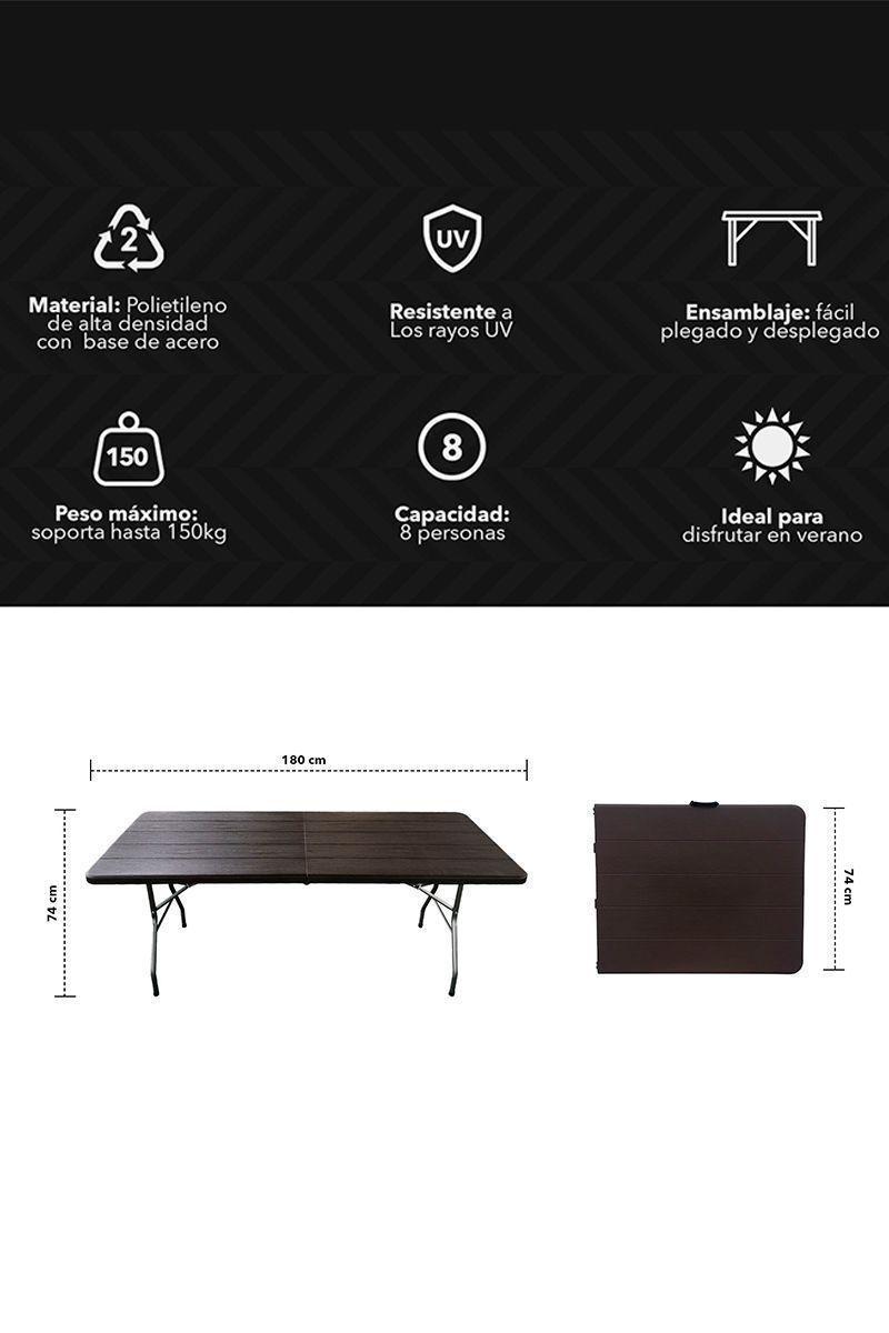 Mesa Plegable Tipo Maleta 74 X 74 X 180 cm-2