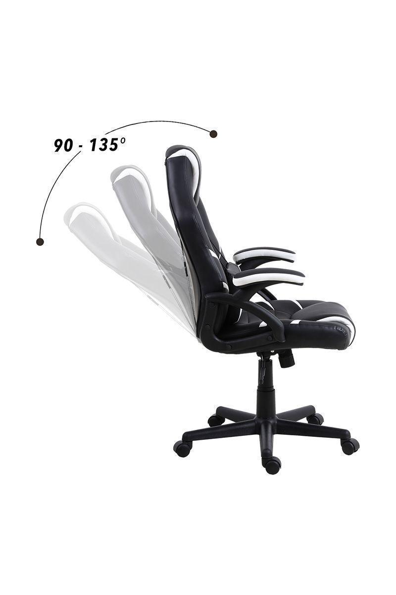 Silla Gamer Reclinable con Altura Regulable Blanco-3