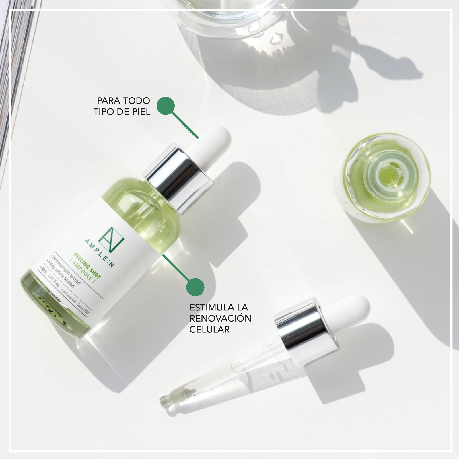 Sérum Facial Peeling AMPLEN de AHA, BHA, PHA 30ml-3