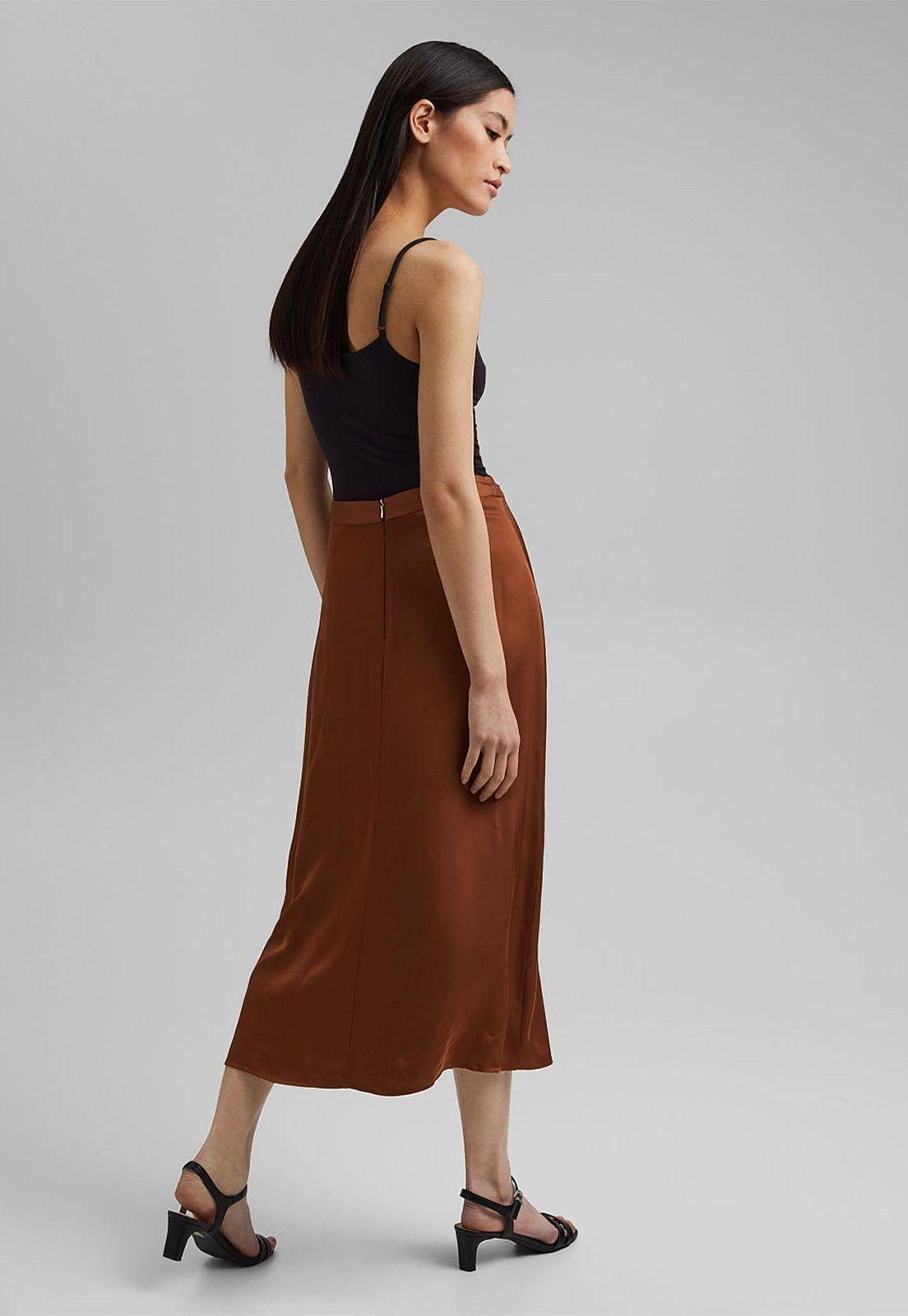 Falda Midi Con Lenzing™ Ecovero™ Esprit-1