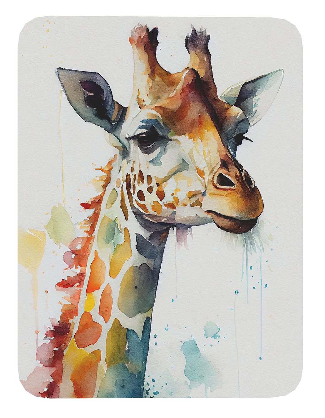 Mouse Pad Jirafa Arte de animales - 17cm X 21cm D35-0