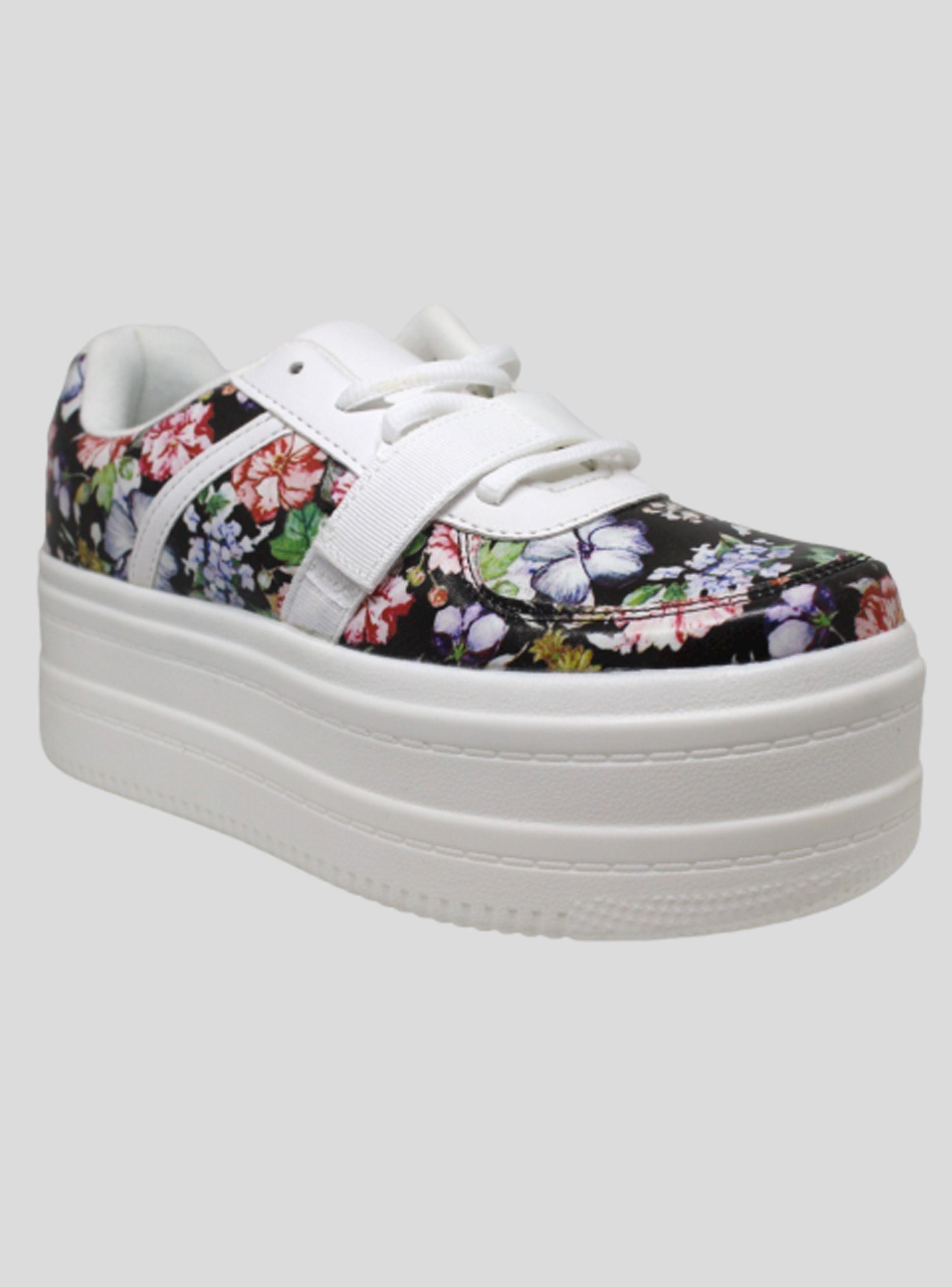 Zapatilla Plataforma Urbana Flores Mujer-0