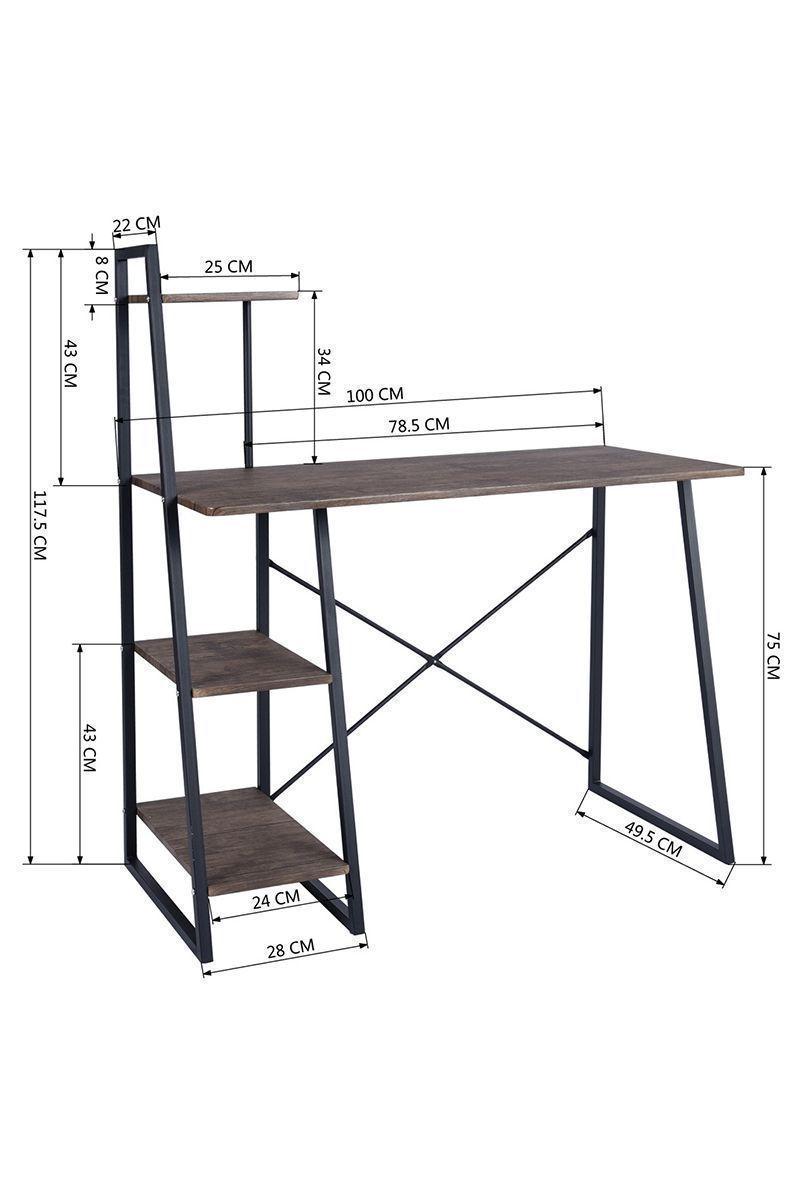 Escritorio Repisas MDF y Metal-2