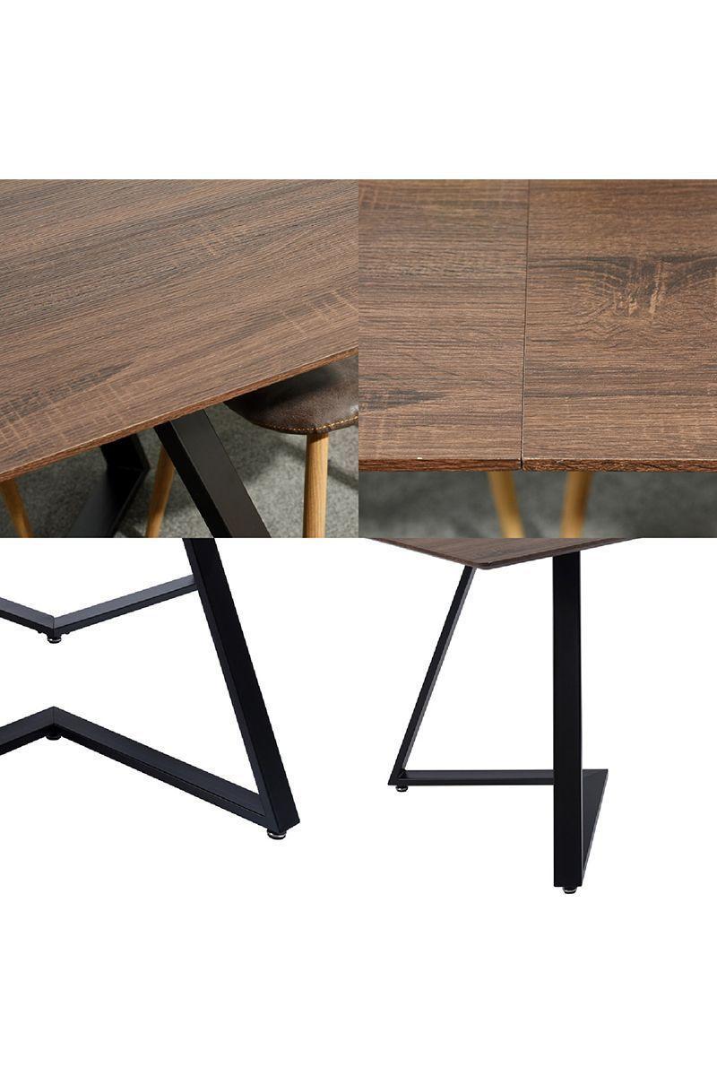 Mesa Comedor Base Metal Geométrica Negro-4