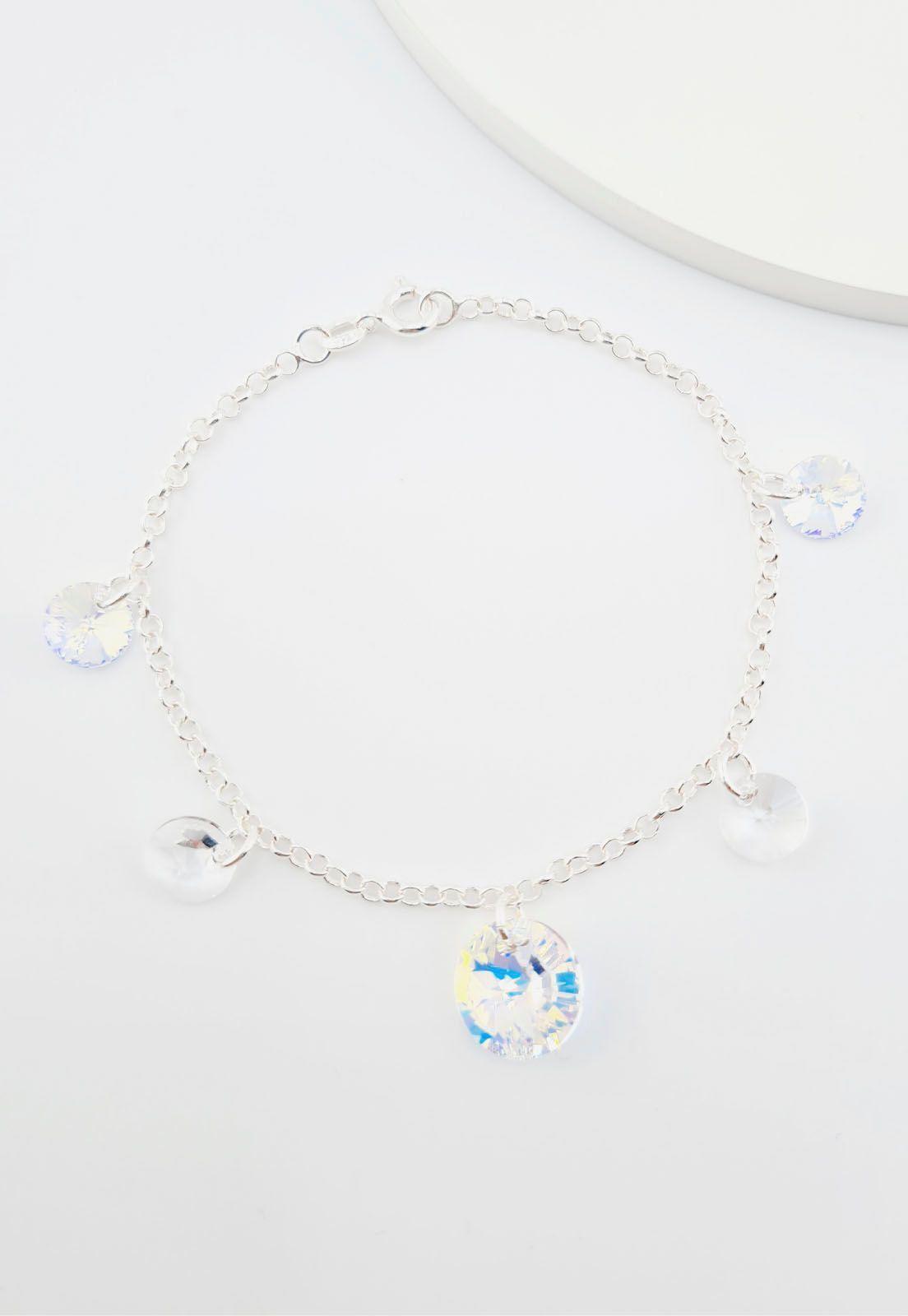 Pulsera Nepal Plata 925 Cristales Aurora Boreal-3