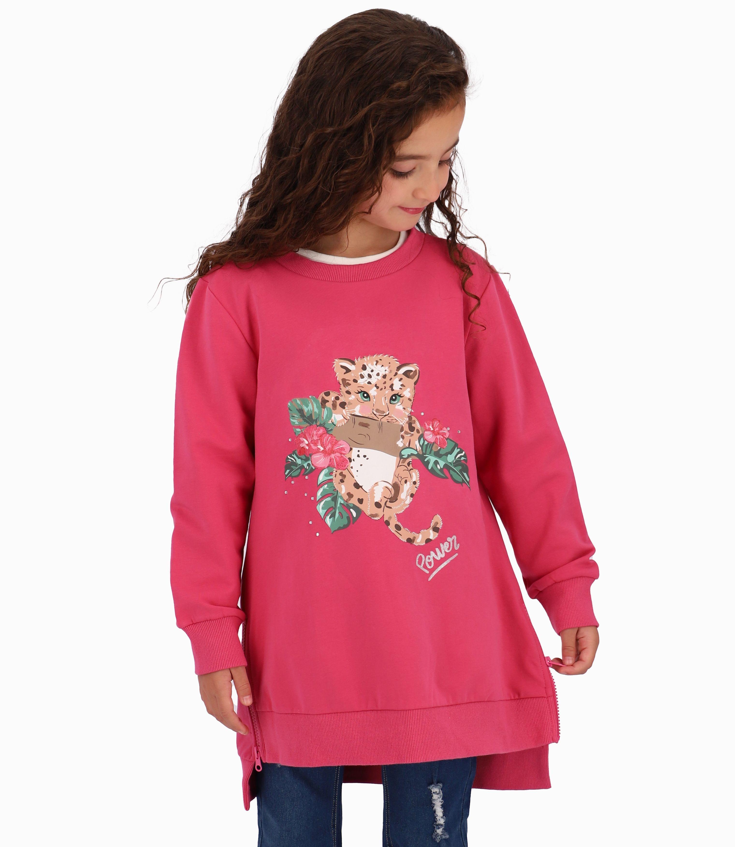 Poleron Niña Asimétrico Limonada Frutilla-1