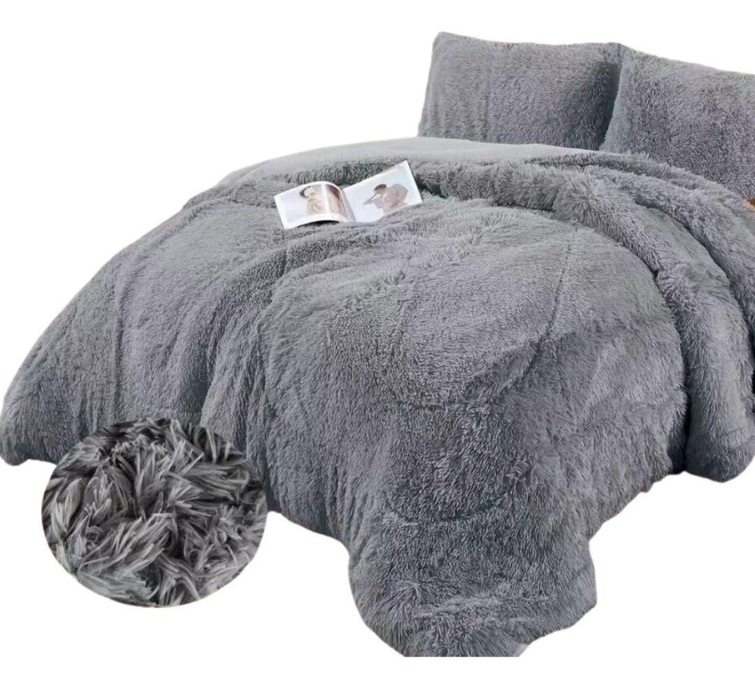 Cobertor Plumon Peludo Con Chiporro De 1.5 Plazas-0