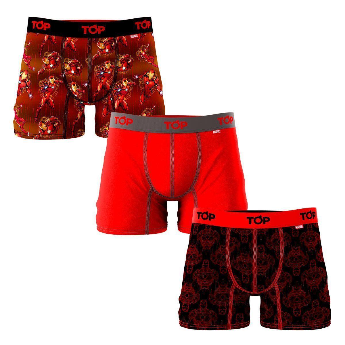 Boxer Medio Marvel Microfibra Pack 3 Iron Man C2 Top-0