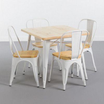 Mesa Tolix Blanco 80x80, Mueble, Terraza-1