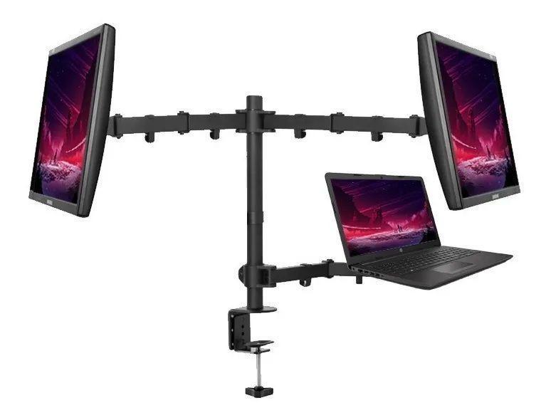 Soporte Doble 2 Monitor Y Notebook Brazo Escritorio B50-2