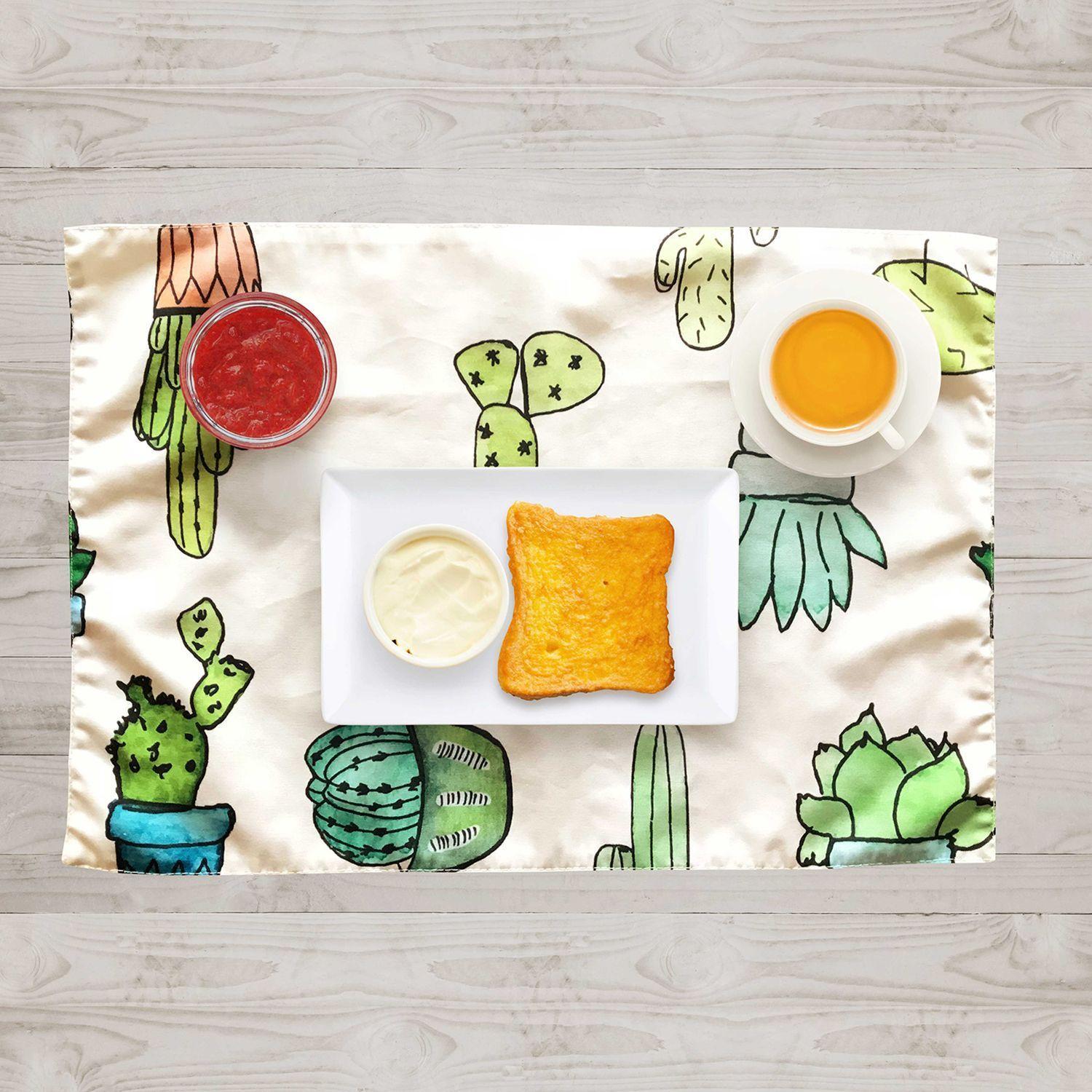 Set x 6 individuales anti manchas rectangulares cactus Paper Home-4