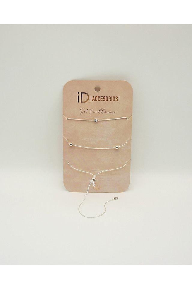 Collar Set Corto Plateado Angela ID-0