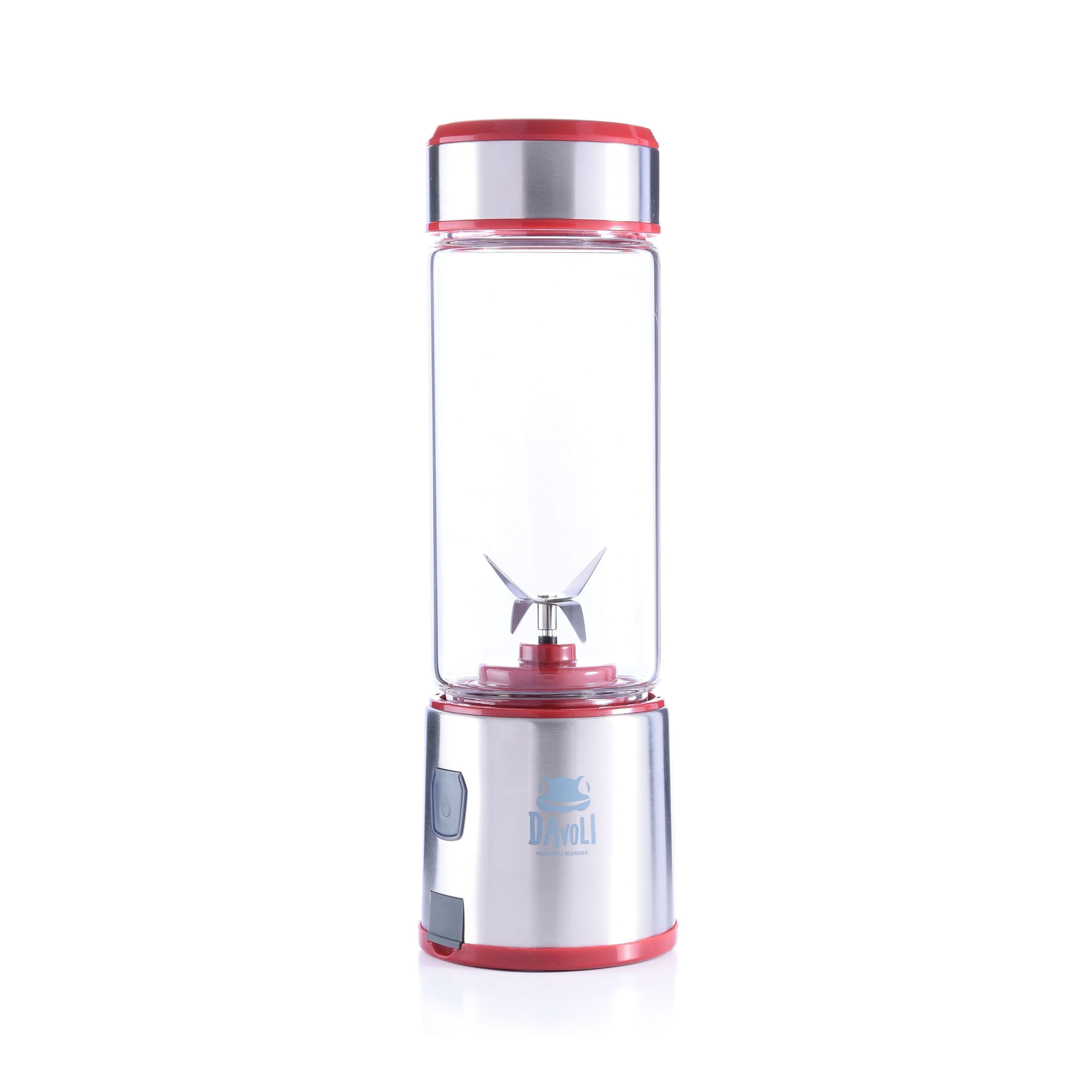 Licuadora Personal Portátil Davoli S-Pow Vaso de Vidrio Roja -6