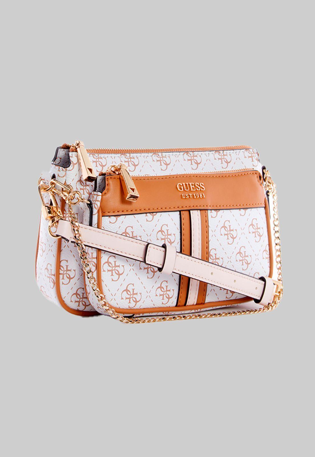 Mini Cartera Kasinta Double Zip Pouch Blanco Guess-1