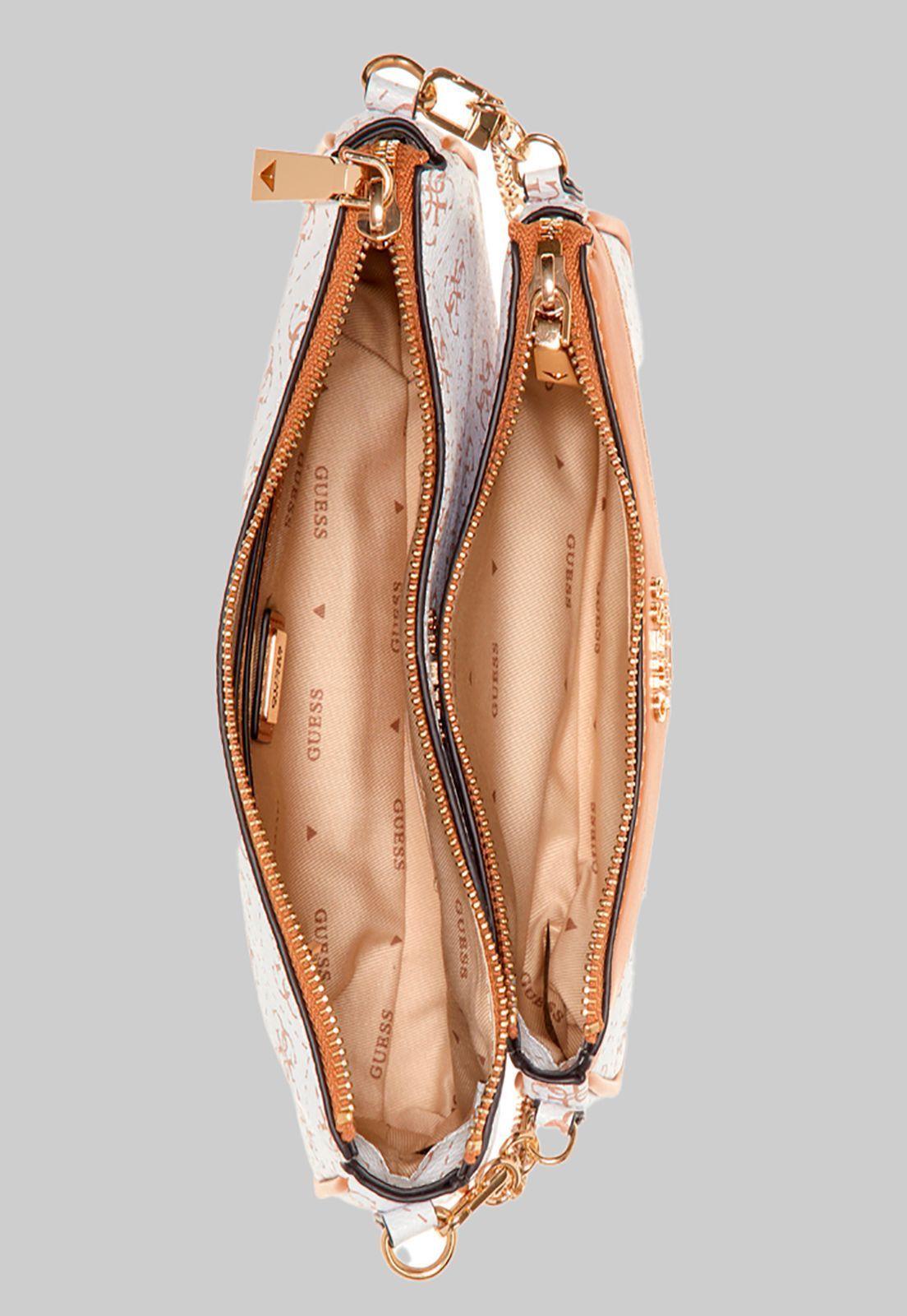 Mini Cartera Kasinta Double Zip Pouch Blanco Guess-3