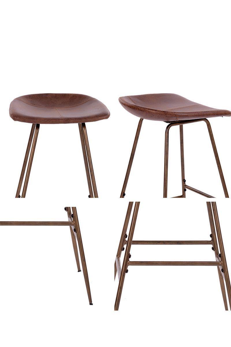 Pack 2 Pisos de Bar Taburete con Patas de Hierro Café-3