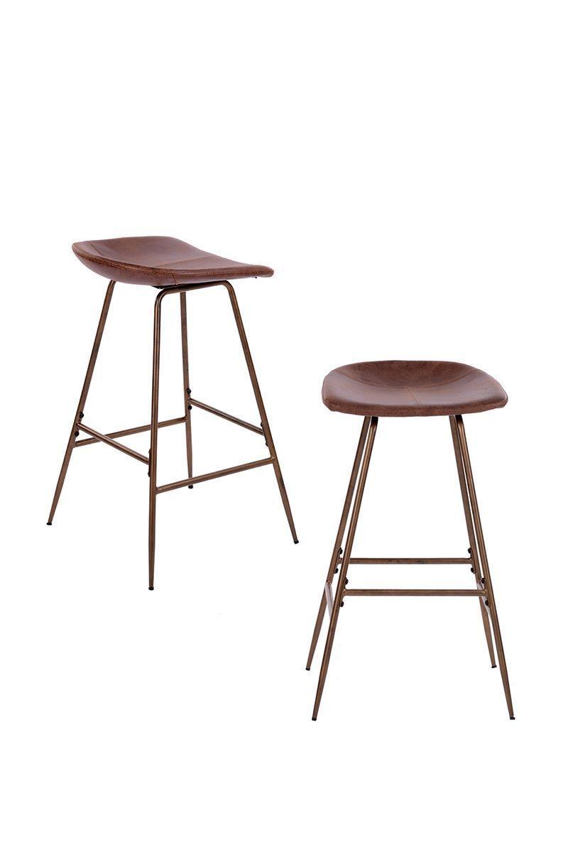 Pack 2 Pisos de Bar Taburete con Patas de Hierro Café-2