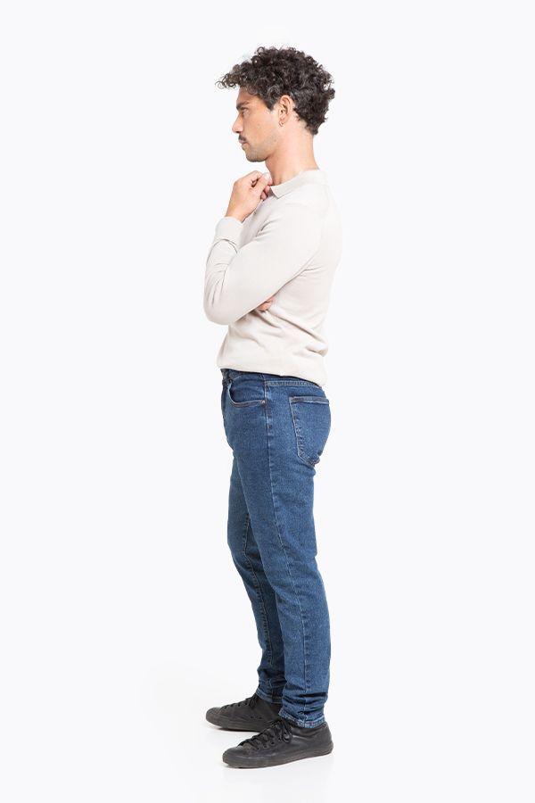 Jeans Hombre Skinny Azul Focalizado Suave-4