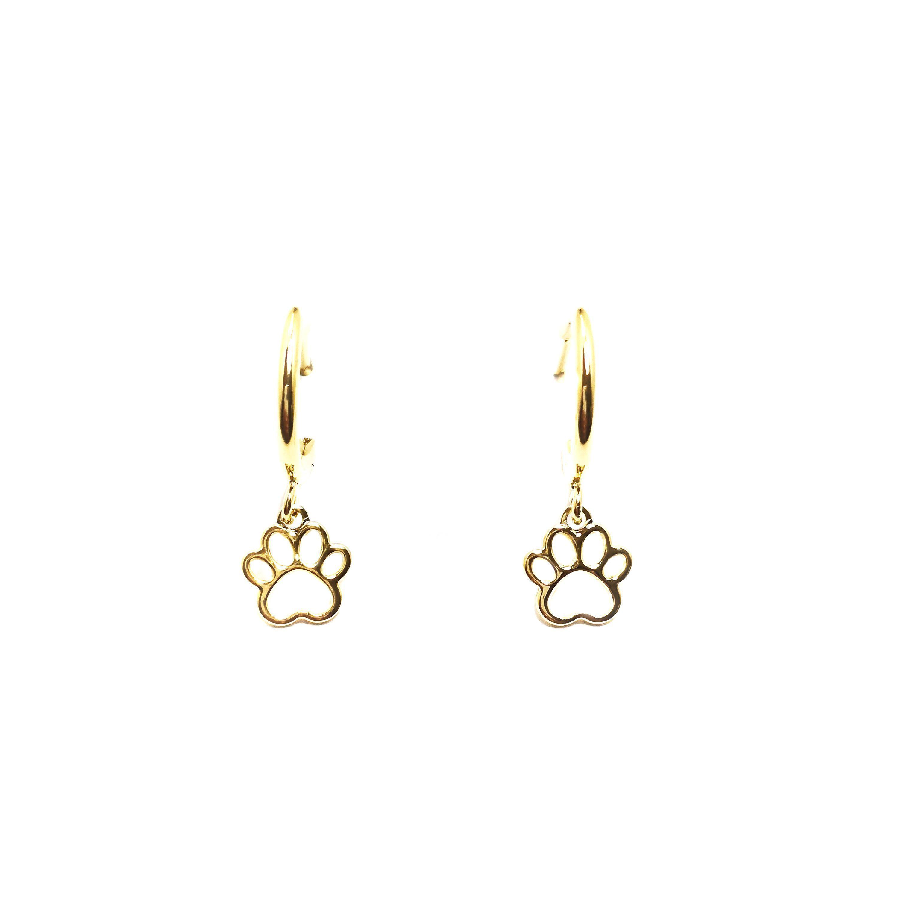 Aros Argolla Huella Enchapado Oro 18K-0