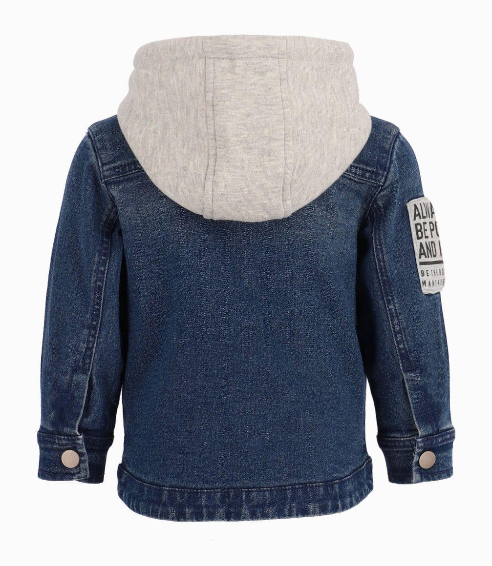 Camisa Bebé Niño Con Capucha Black And Blue Denim Azul-5