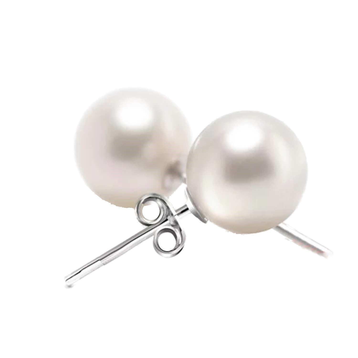 Aros Perla Cultivada Natural 10-11 mm Poste Y Tuerca De Plata-0