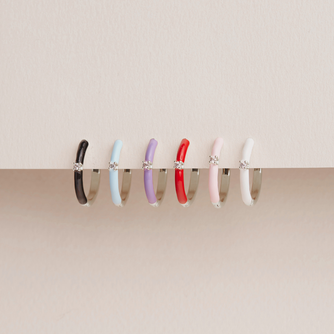 Argollas Luca Black bañadas en oro blanco Boaz Joyas-4