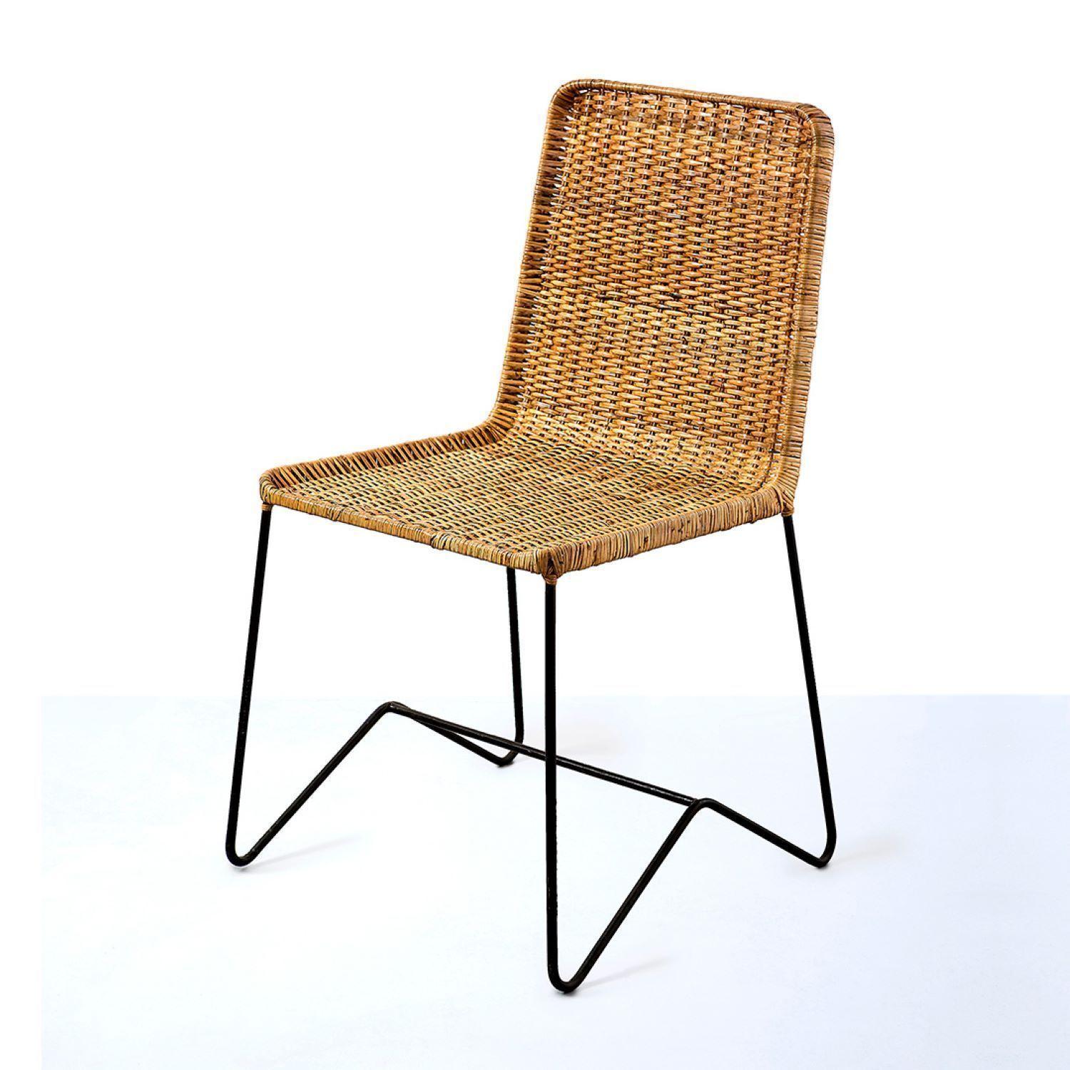Silla Rattan Natural Y Metal-2