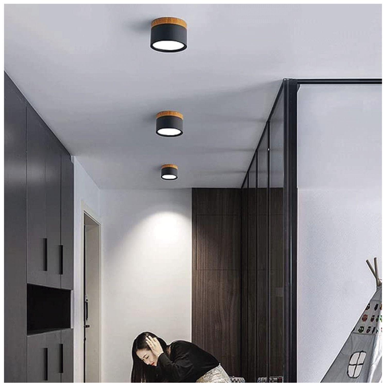 Panel LED Deco Sobrepuesto Madera 6W Negro Frío-3