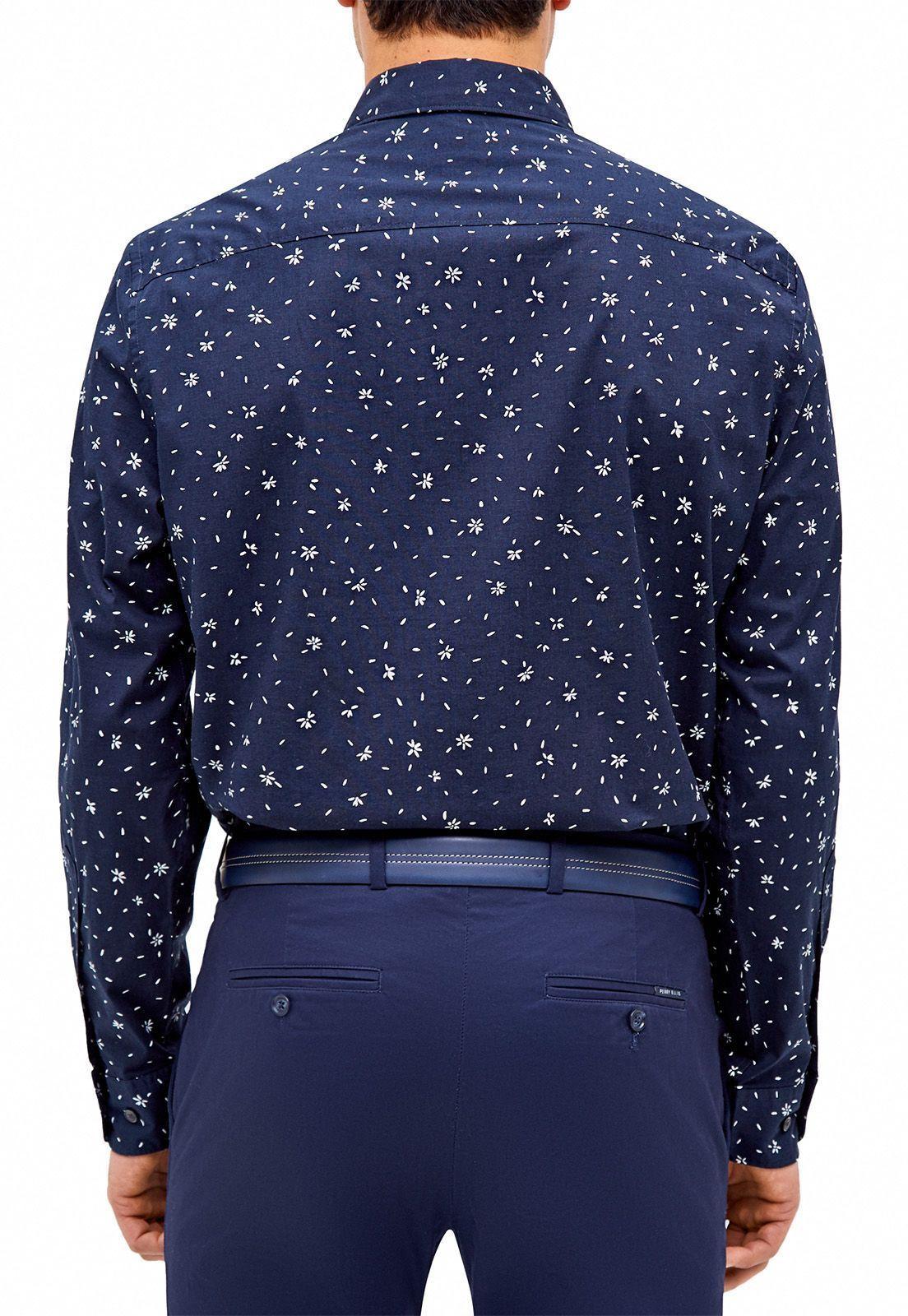 Camisa Casual Flores Estampada -2