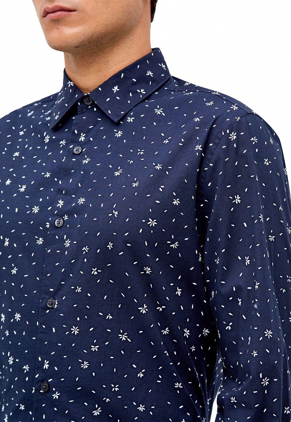 Camisa Casual Flores Estampada -1