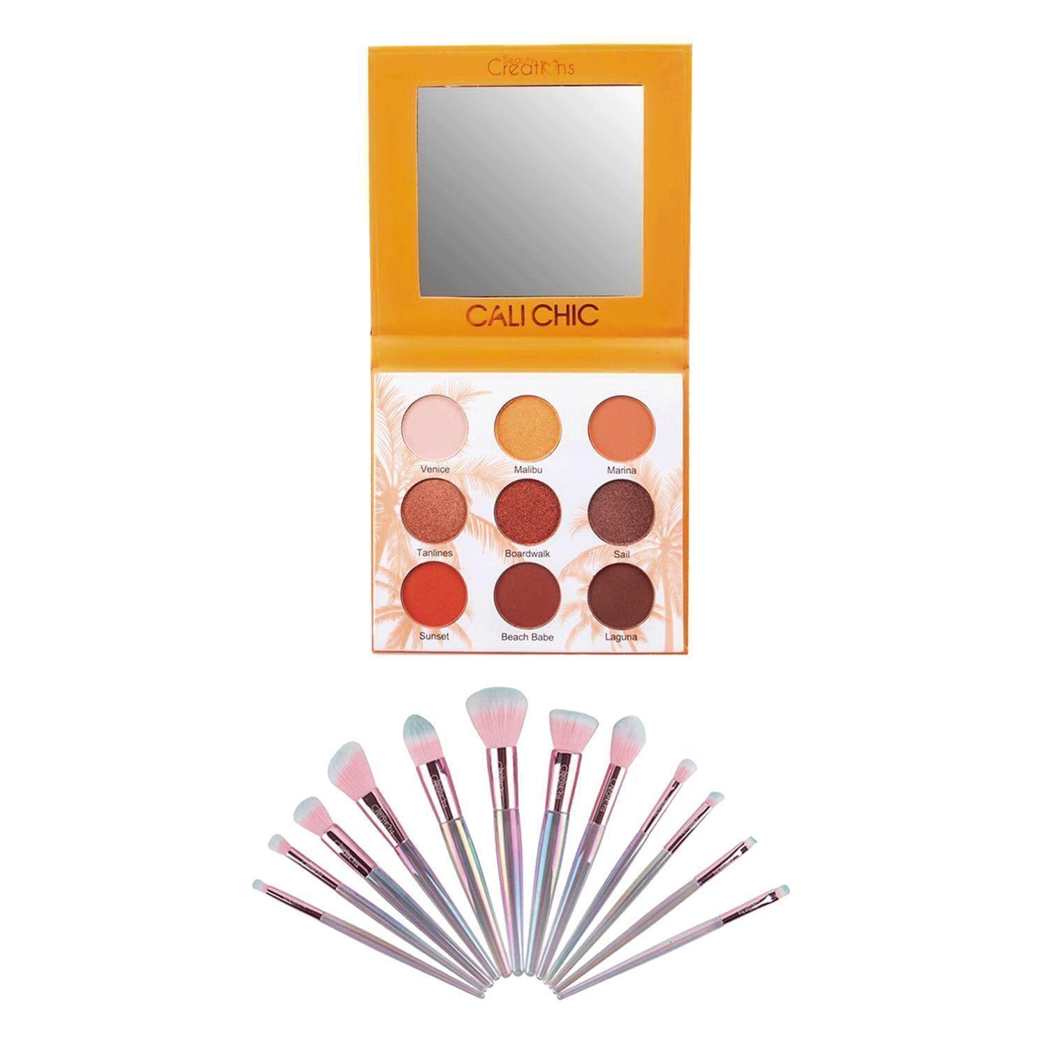 Pack Paleta de Sombra “Cali Chic” + Set 12 Brochas Holo Fun y Estuche Beauty Creations-0