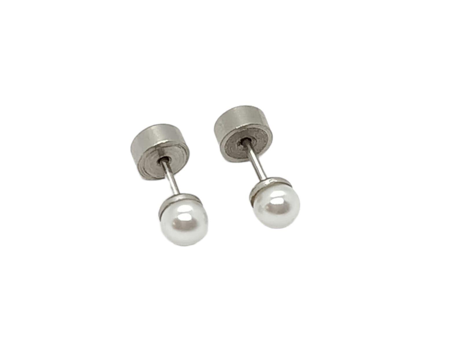 Aros Abridores bebe Seguridad Perla 4mm Hipoalergénico Niñas Adultos-6