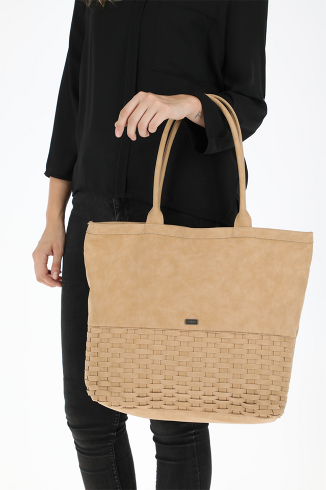 Cartera Entretejido Beige Humana-3
