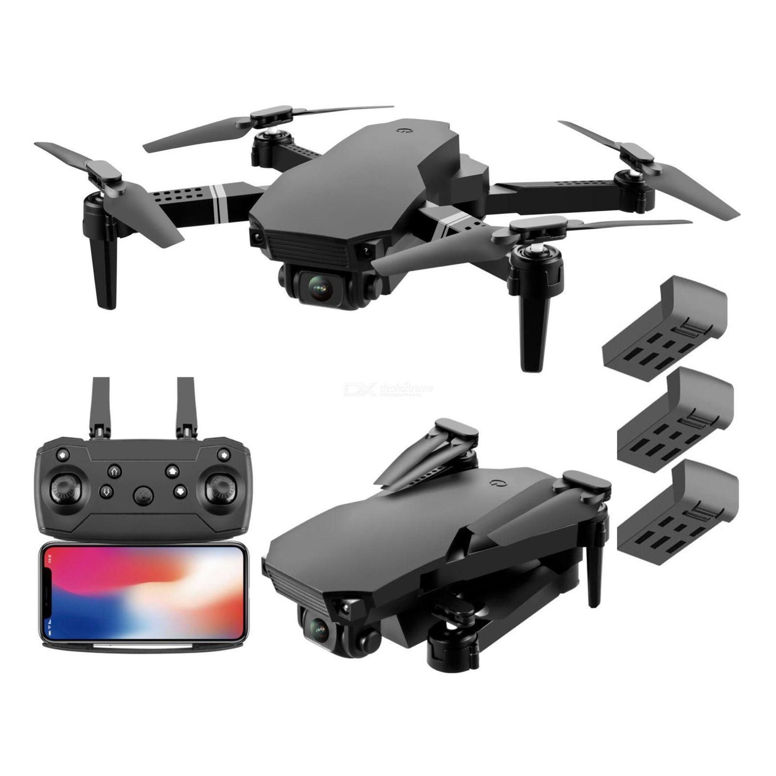 Dron Cámara Doble 4K Wifi Plegable Bolso 3 Baterías Recargable-1