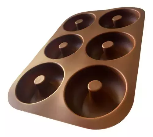 Pack X2 Moldes De Silicona Donas Moldes Donuts Molde Dona 6 MARRON-7