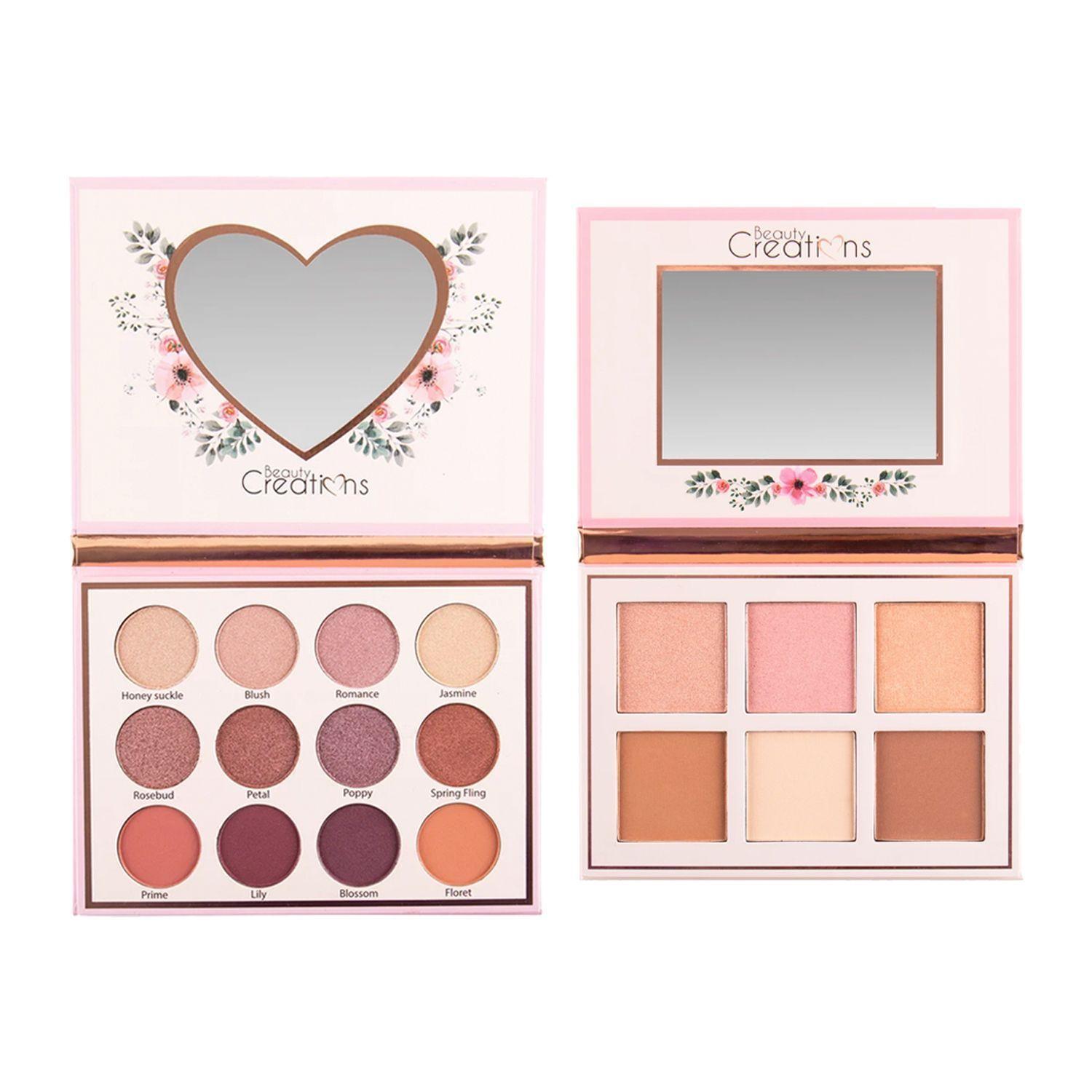 Pack Paleta de Sombras "Eye Bloom" e Iluminador y Contorno "Floral Bloom" de Beauty Creations-0
