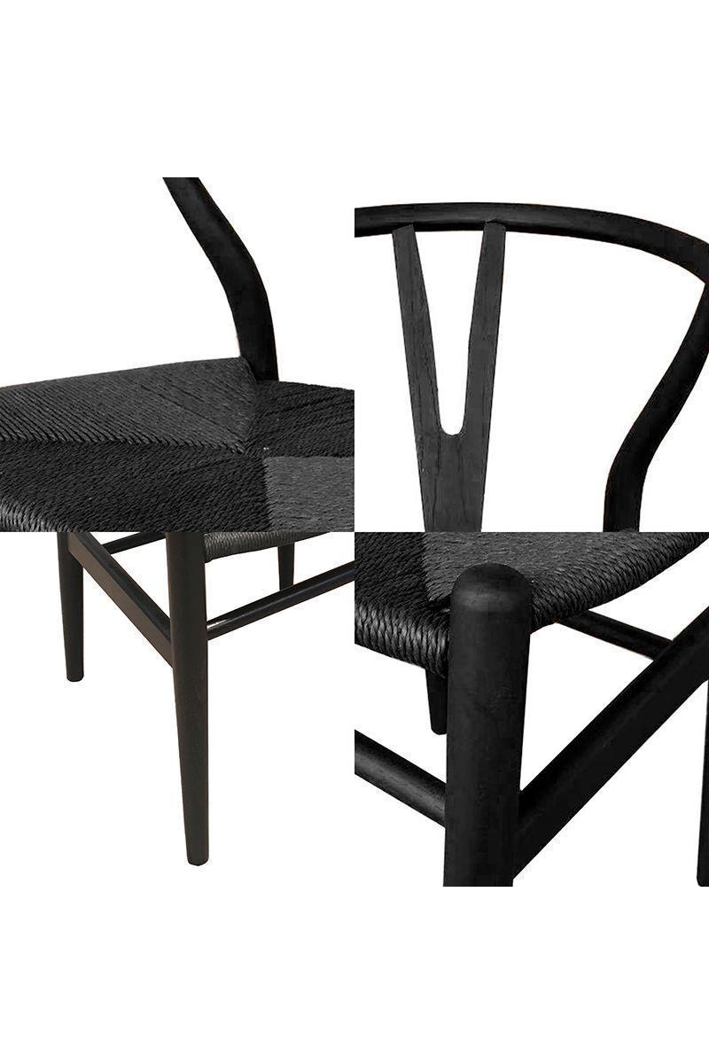 Pack 2 Sillas de Comedor Wishbone Negro-4