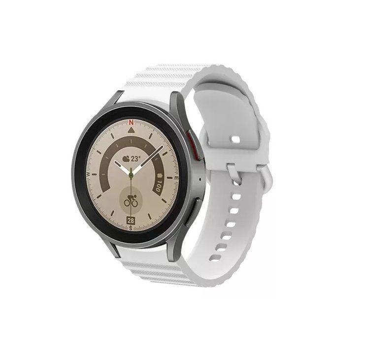 Correa Silicona Compatible Samsung Galaxy Watch 4&5 Blanco 20mm-3