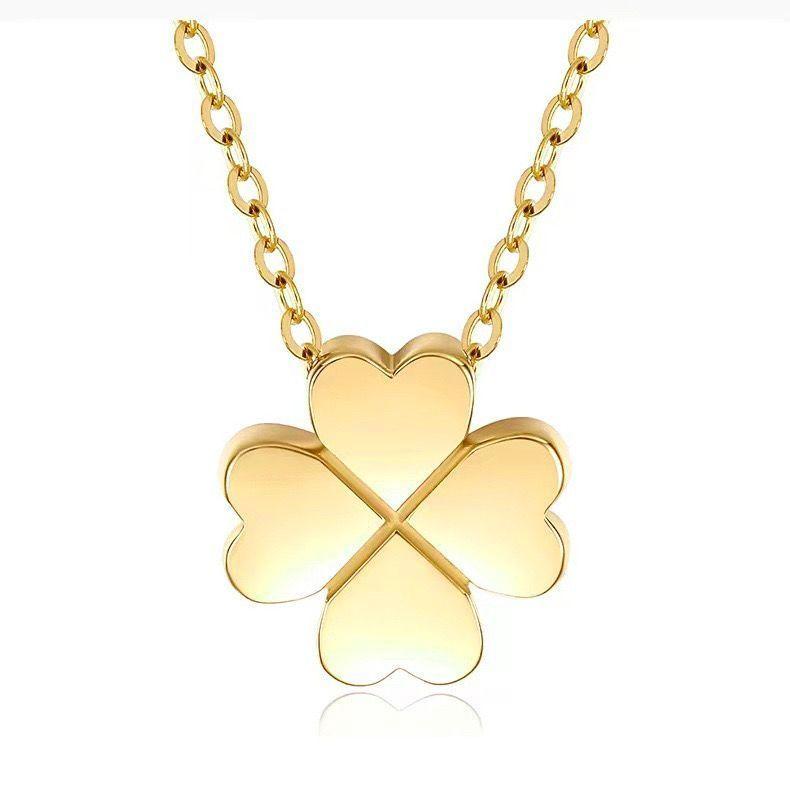 CADENA ESLABONES ORO AMARILLO 18K COLGANTE TRÉBOL CORAZÓN 4 HOJAS 18K-0