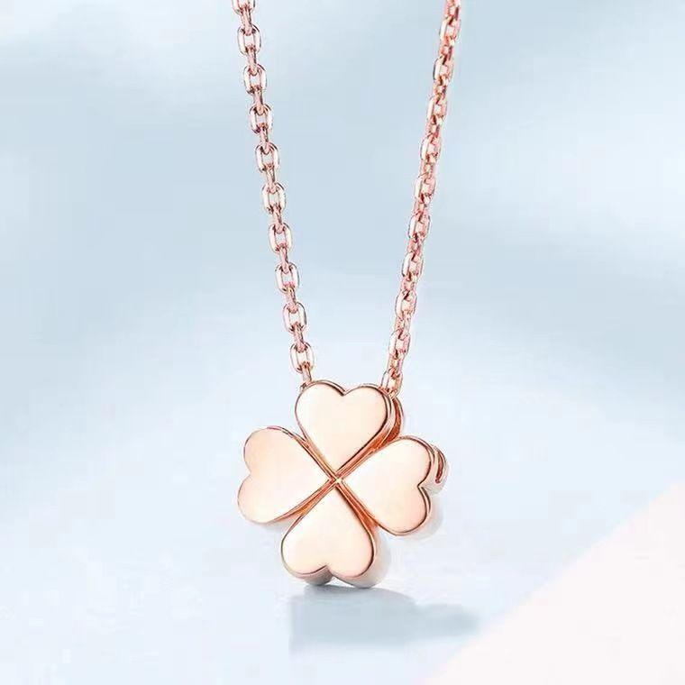 CADENA ESLABONES ORO AMARILLO 18K COLGANTE TRÉBOL CORAZÓN 4 HOJAS 18K-2